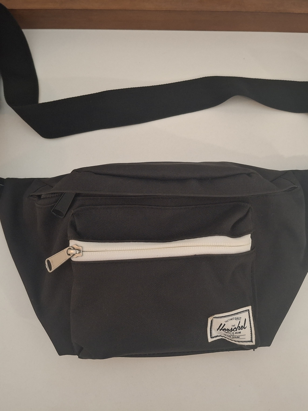 Herschel Supply Company Black Waist Pack with White Zipper Accent Fanny Pack